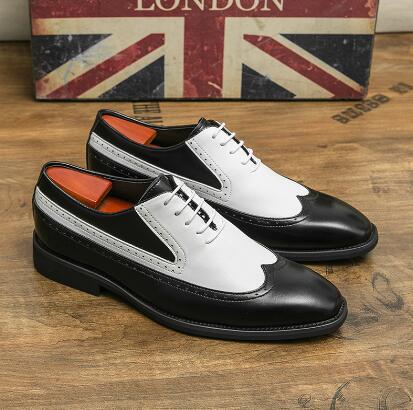 Zapatos de cuero transfronterizos de primavera de moda Oxford Bloc zapatos de cuero para hombres de gran tamaño zapatos de oficina para hombres