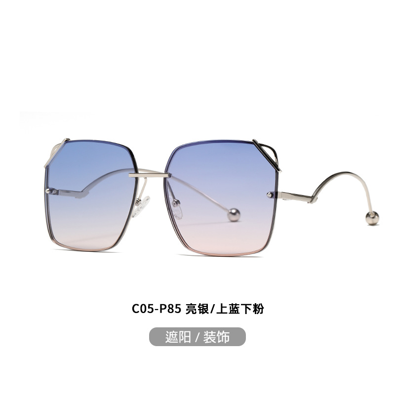 C05-P85 de plata brillante, azul y rosa