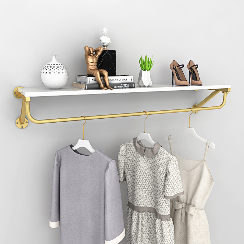Women's Clothing Store Wall-Mounted Clothes Rack Clothing Store Display Rack Wall-Mounted Display Rack Partition Rack Shoe Bag Shelf