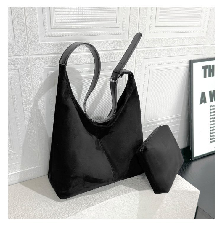 Borsa tote in camoscio da donna borsa a tracolla casual versatile_voghion.com