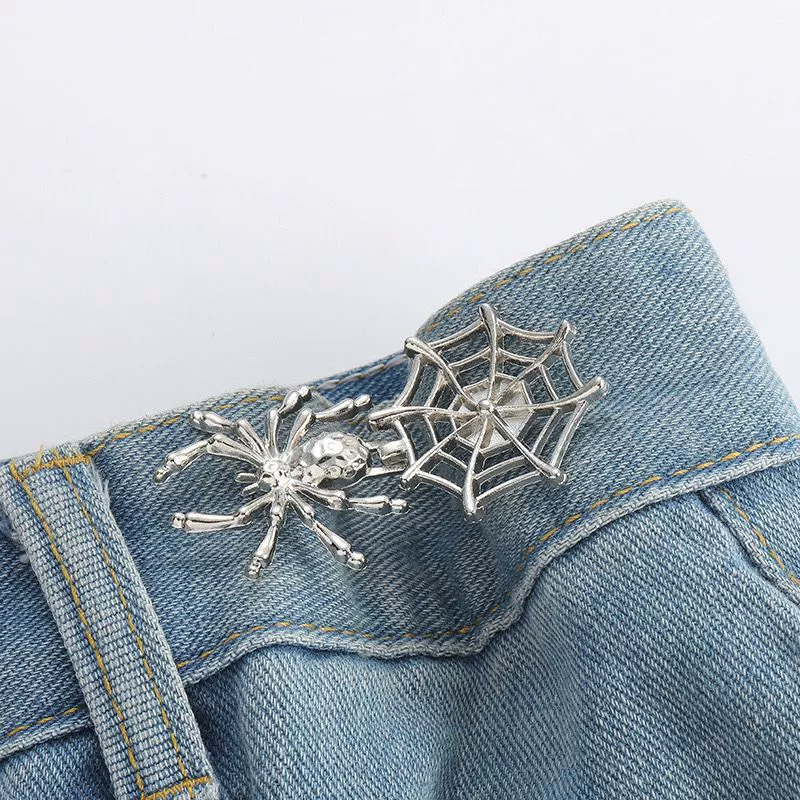 Nail-Free Removable Waist Buckle Pair, Flat-Bottom Seamless Buttons for Pants & Skirts, Assorted Designs