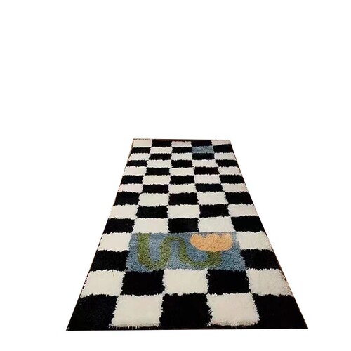 Ins style imitation cashmere carpet girl's bedroom long strip mat bedside stain-resistant full carpet strip mat