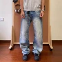 男女美式水洗复古牛仔裤