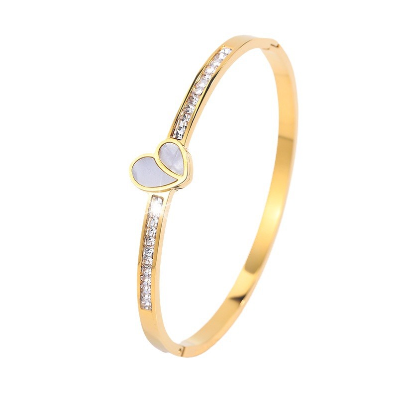 Coreano amor conchas de pulsera estrella de niñas personalidad de alto nivel red 18k oro real pulsera de acero galvanizado