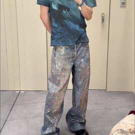 正确版本现货高品质AC家2025新款胶囊系列牛仔裤宽松版型男女同款