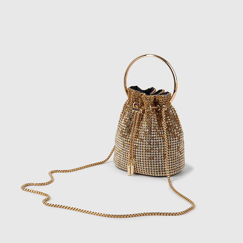 Cross-border wholesale bucket encrusted diamond bags for women, new bags, gift-textured handbags, crossbody bags