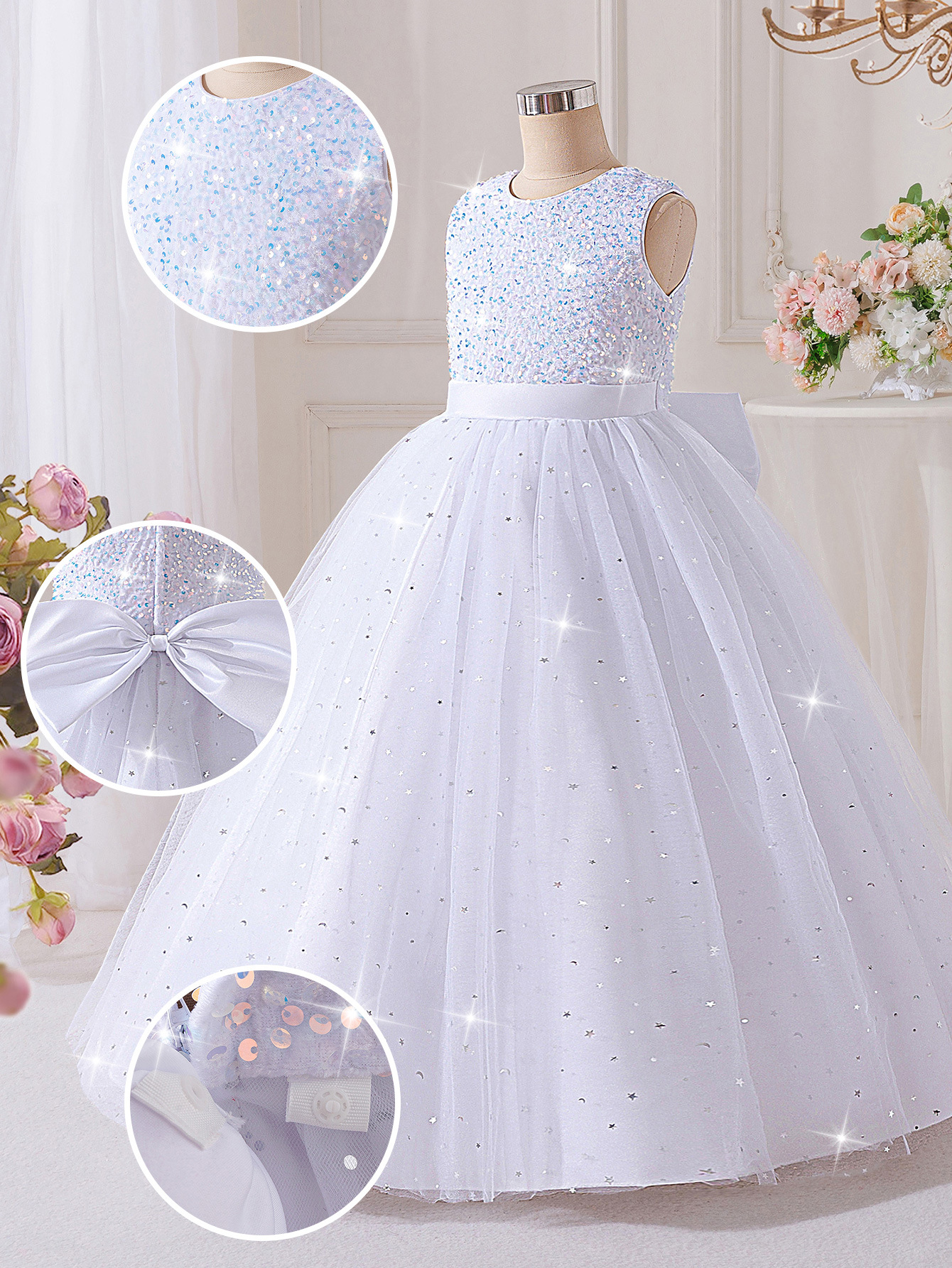 2026 nuevo vestido de niño grande vestido de sequela princesa Xiaoyu vestido de arco floral vestido de regalo de cumpleaños