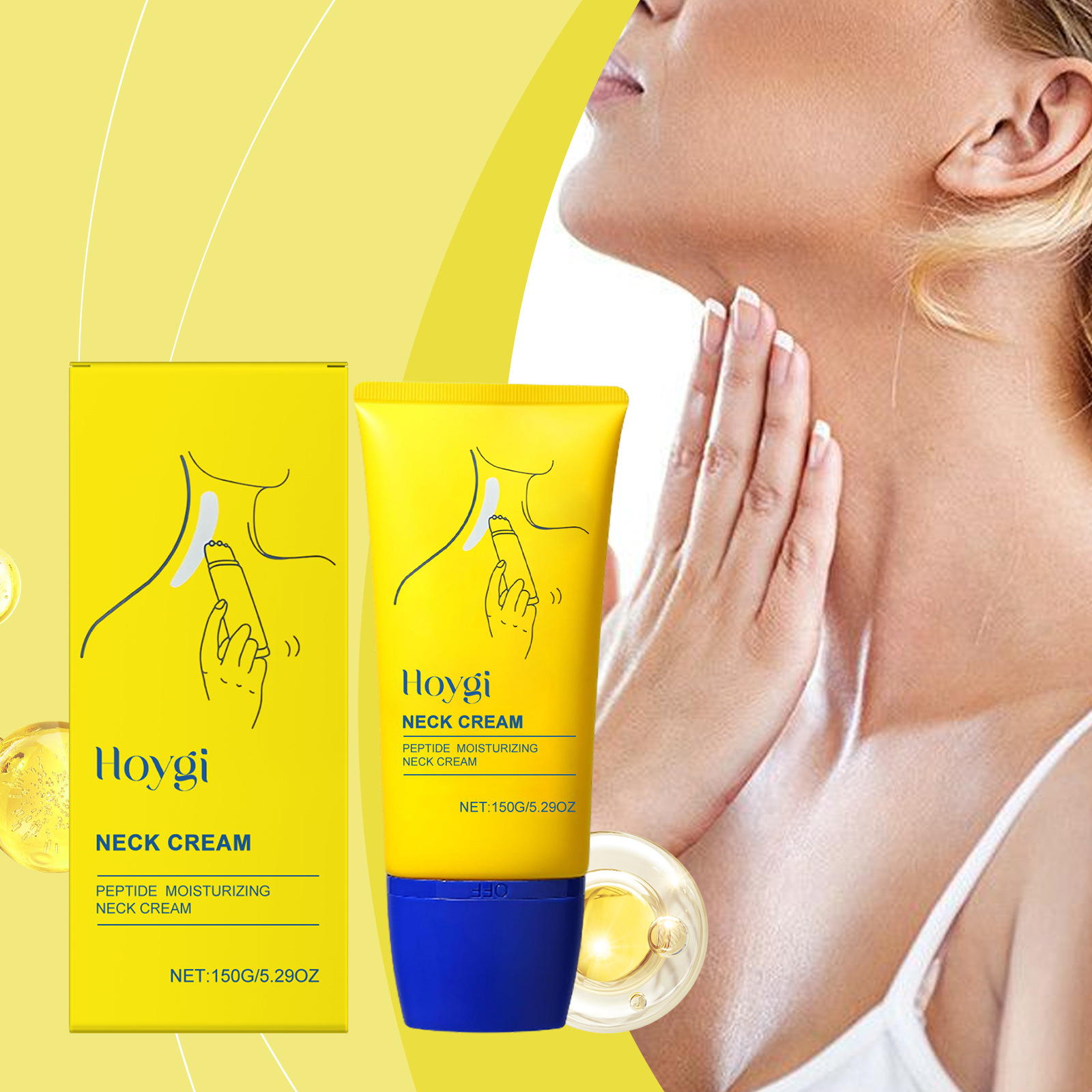 Hoygi Neck Care Cream Moisturizing and Nourishing Skin, Gentle Care for the Neck