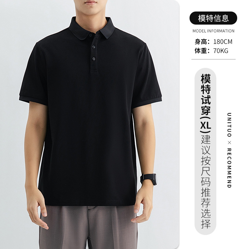 Personalizado comercio exterior transfronterizo LOGO camiseta de punto de manga corta hombre de negocios casual camiseta de hombre con collar chaqueta de hombre