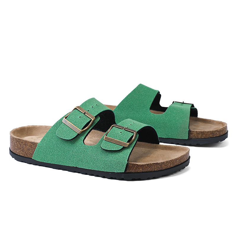 Pareja de zapatillas de corcho, zapatillas casuales y cómodas para mujeres, zapatillas frías para hombres, zapatillas de moda transfronterizas