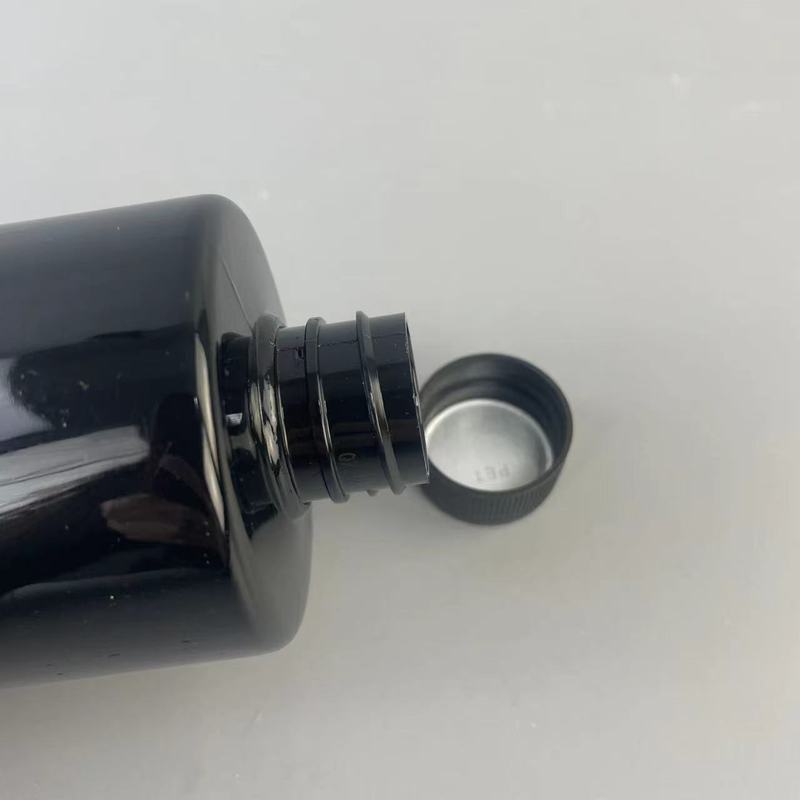 卸売り500ml平肩ペットボトル黒色pet透明プラスチック分注瓶シャンプー入浴剤黒色丸瓶|undefined