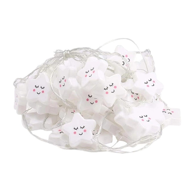 LED Star & Cloud String Lights – Battery/USB/Plug-in Hanging Decor For Bedroom, Camping, Parties (IP43, 10/20/40 LEDs, 2700K Warm White)_voghion.com