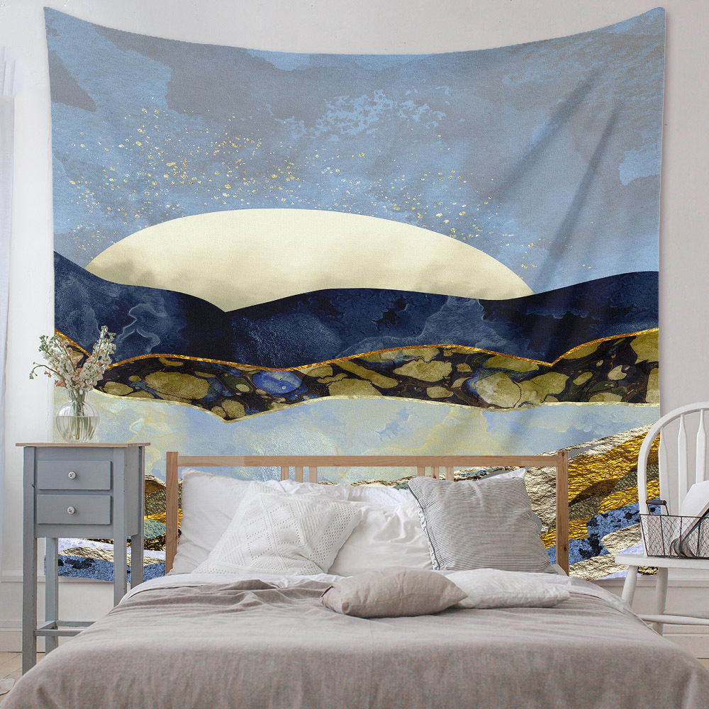 Bohemian Moon Mountain Painting Wall Cloth Decoration Tapestry Wholesale Nihaojewelry display picture 182