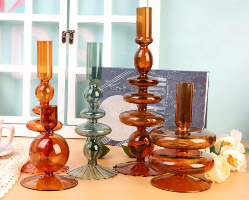 Decoración del hogar candelabro moderno minimalista candelabro de cristal francés retro candelabro modelo decoración de la habitación