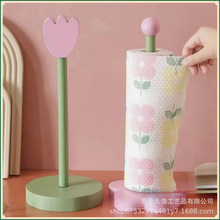 新款家用花朵木质创意纸巾收纳置物架厨房好物免打孔卷纸架
