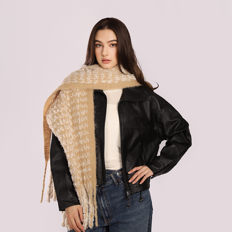 2025 nueva mujer mujer ligera cachemir bufandas cortas otoño y invierno gruesas bufandas de cuello caliente