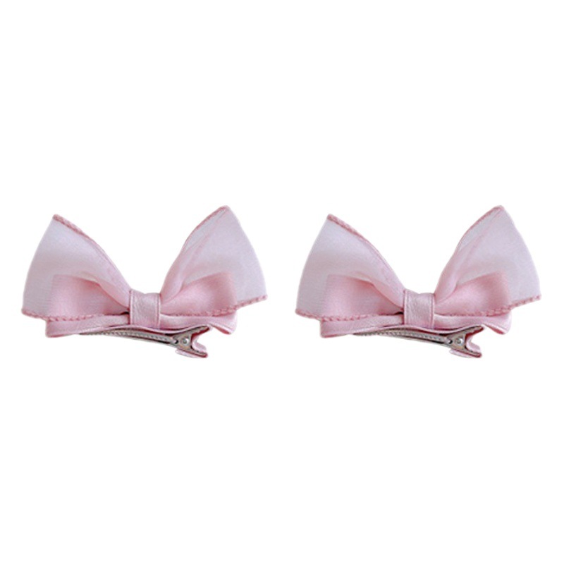 Nuevos niños de malla de horquilla de doble capa de arco multicolor niñas headwear clip de pelo roto clip lateral ventas directas de fábrica