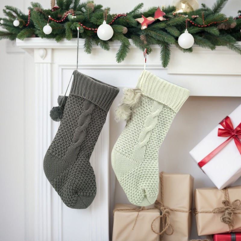 クリスマスメーカー既製クリスマスソックスレターウールぬいぐるみクリスマスギフトバッグパターン無地冬アメリカンホーム|undefined