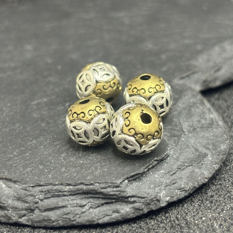 チベット白銅花びらビーズ手作り diy ビーズブレスレットトップビーズネックレスペンダントアクセサリー|undefined
