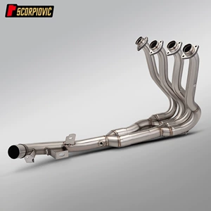 Suitable for motorcycle GSXR600 GSXR750 stainless steel front exhaust pipe, connects to the original factory tail section 11-25