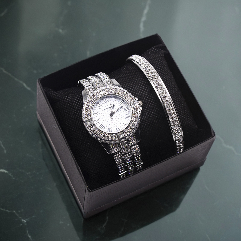 Diamante reloj de pulsera de moda set pulsera de las señoras relojes de las mujeres