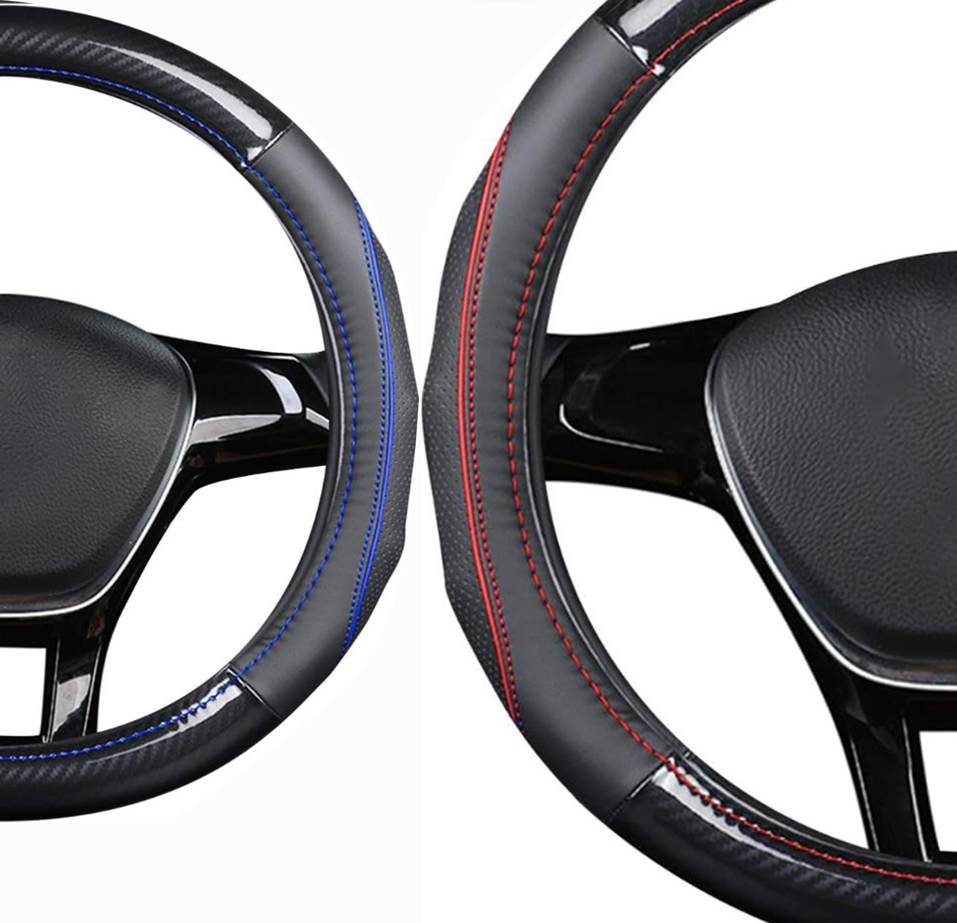 New Cross-Border Popular Car Steering Wheel Cover, Napa Leather, Universal for All Seasons, Sporty, Fashionable, Anti-Slip Protective Cover
