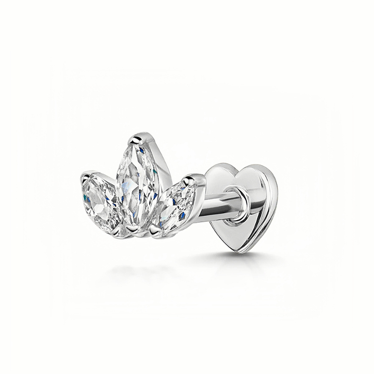 Europa y América Venta caliente s925 plata esterlina ins estilo simple diamante-incrustado personalidad cartílago piercing amor hilo piercing oído hueso uñas