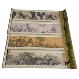 十大名画丝绸百鸟朝凤图姑苏繁华图九龙图富春山居图防伪水印钞卷