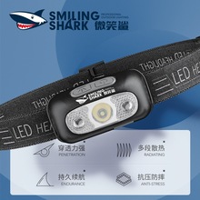 户外夜钓巡逻迷你便携挥手感应头戴灯头戴灯USB充电随身ABS头灯