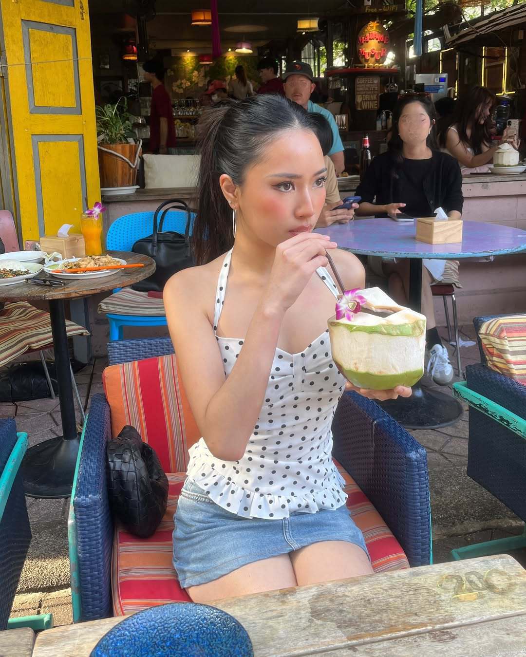 Women's Clothing Women's French Polka Dot Print Bustier Top Halter Neck Tie Vest Pure Sexy Princess Style Waist Cinching_ecoleips.com