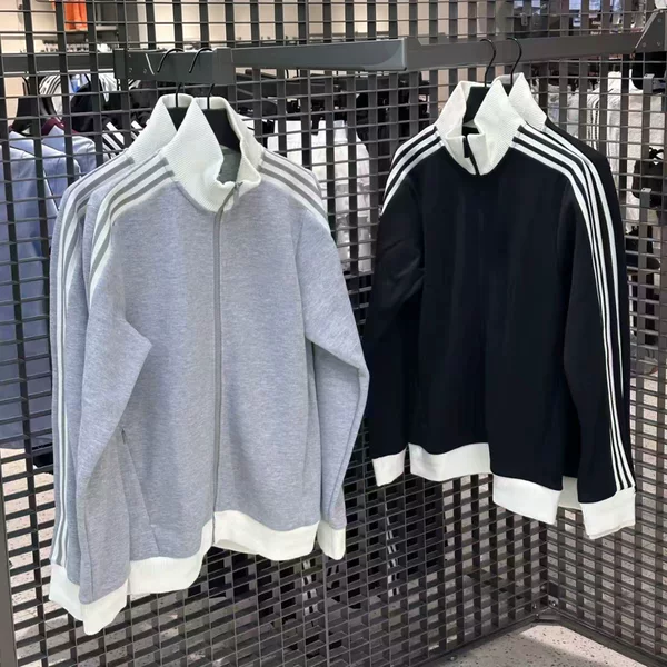 Cross-border stand-up collar knitted jacket for men and women, spring and autumn casual zip-up cardigan, sports casual jacket for couples 8455