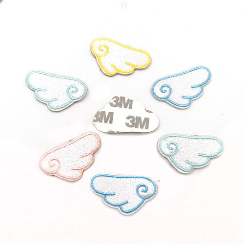 Colorful Wing Cartoon Embroidered Self-Adhesive Patch for Clothing Accessories Scarf Phone Case DIY Decorative Sticker