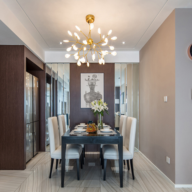 Nordic style simple modern Firefly chandelier living room bedroom dining room lamp designer creative personality chandelier Nordic style simple modern Firefly chandelier living room bedroom dining room lamp designer creative personality chandelier