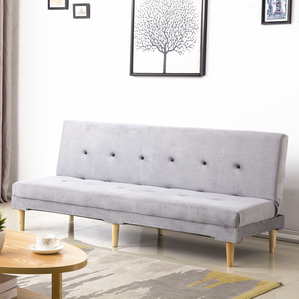 Fábrica directa sofá pequeño tipo simple cama plegable alquiler de alquiler económico esquina sala de estar dormitorio tienda al mediodía