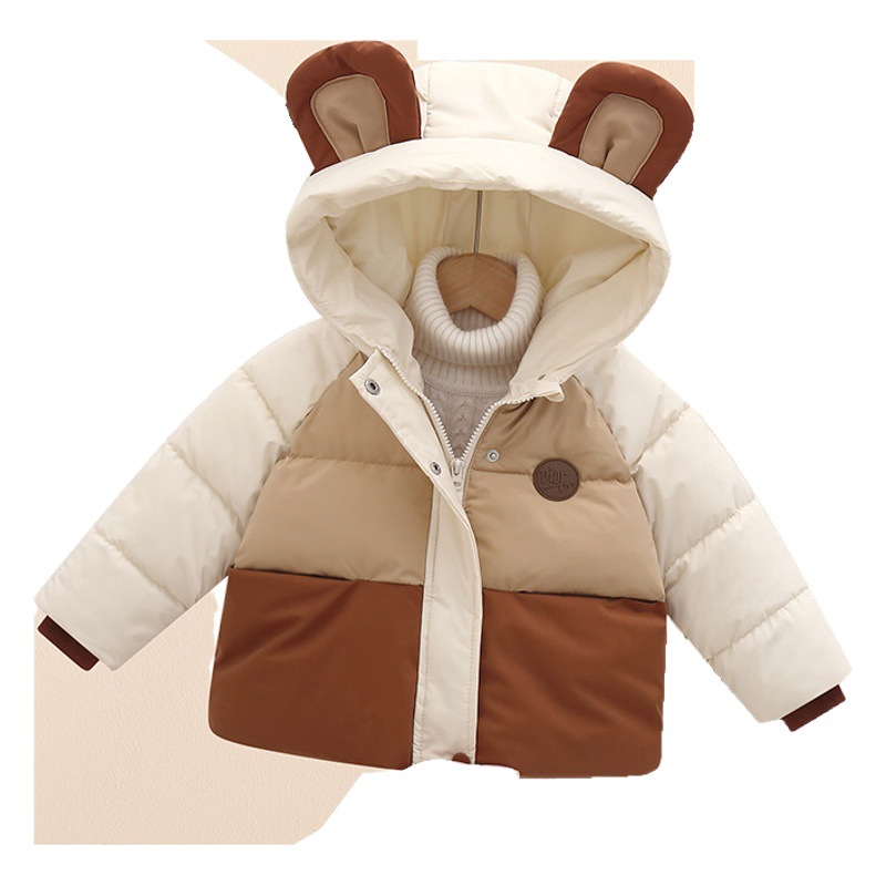 Chaqueta de plumón para niños, nueva colección otoño-invierno 2024, abrigo grueso para bebés y niños pequeños, estilo coreano para niños y niñas