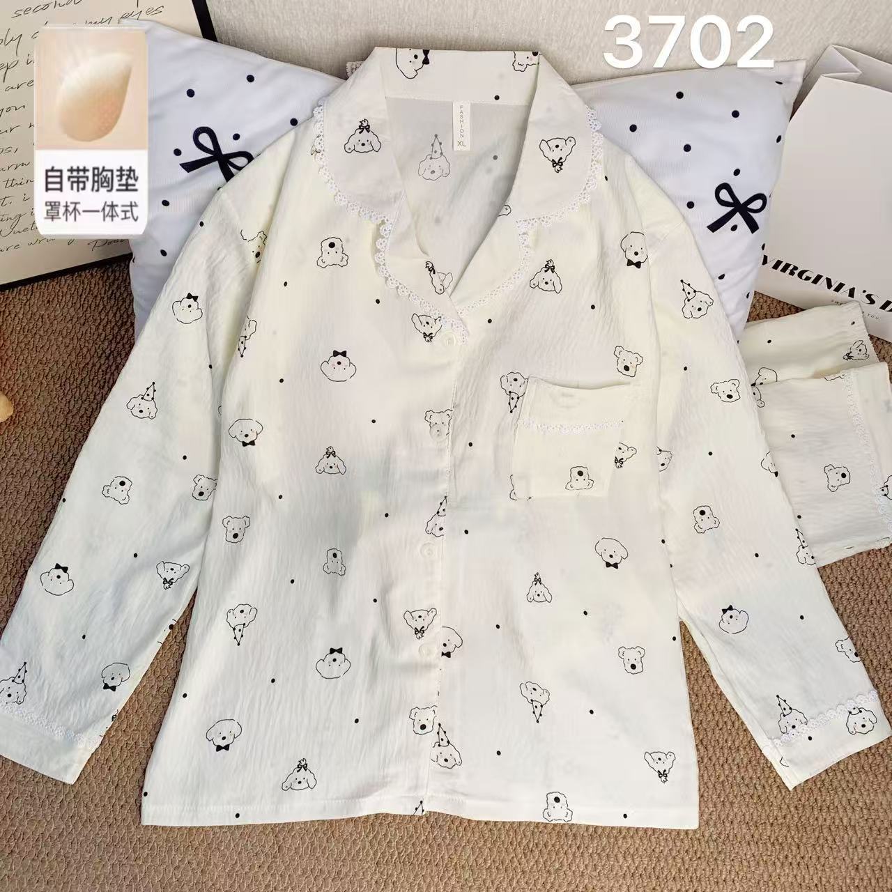 Algodón suave al por mayor transfronterizo nube nuevo pijama de mujer de verano pantalones cortos de mangas cortas estudiantes cardigans delgado cubierta de ropa para el hogar