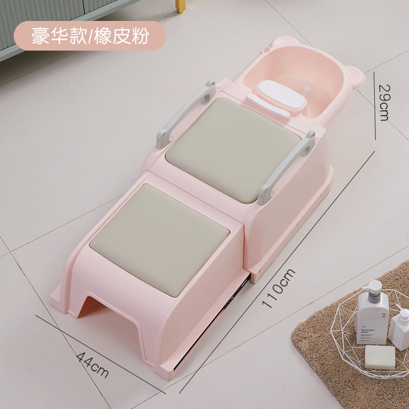 Champú para niños reclinable hogar retráctil cama de champú para bebés