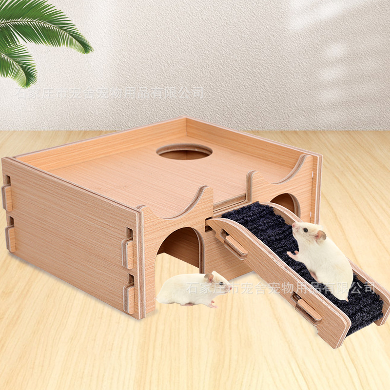 in stock Hamster Escape Nest with Ladder Detachable Hamster Habitat Golden Bear Guinea Pigs Landscape Hide House