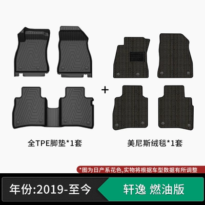 Modelə uyğun ayaqaltı custom-made TPE car floor - 19-present-model-nissan-sylphy-petrol-version-tpe-floor-mats-menis-velvet-carpet