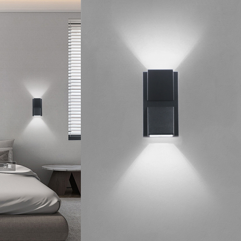 Lámpara de pared de plástico ABS para interiores y exteriores, lámpara de pared para escaleras, lámpara de pared doble K, lámpara de pared individual K, lámpara LED para escaleras, lámpara LED retro