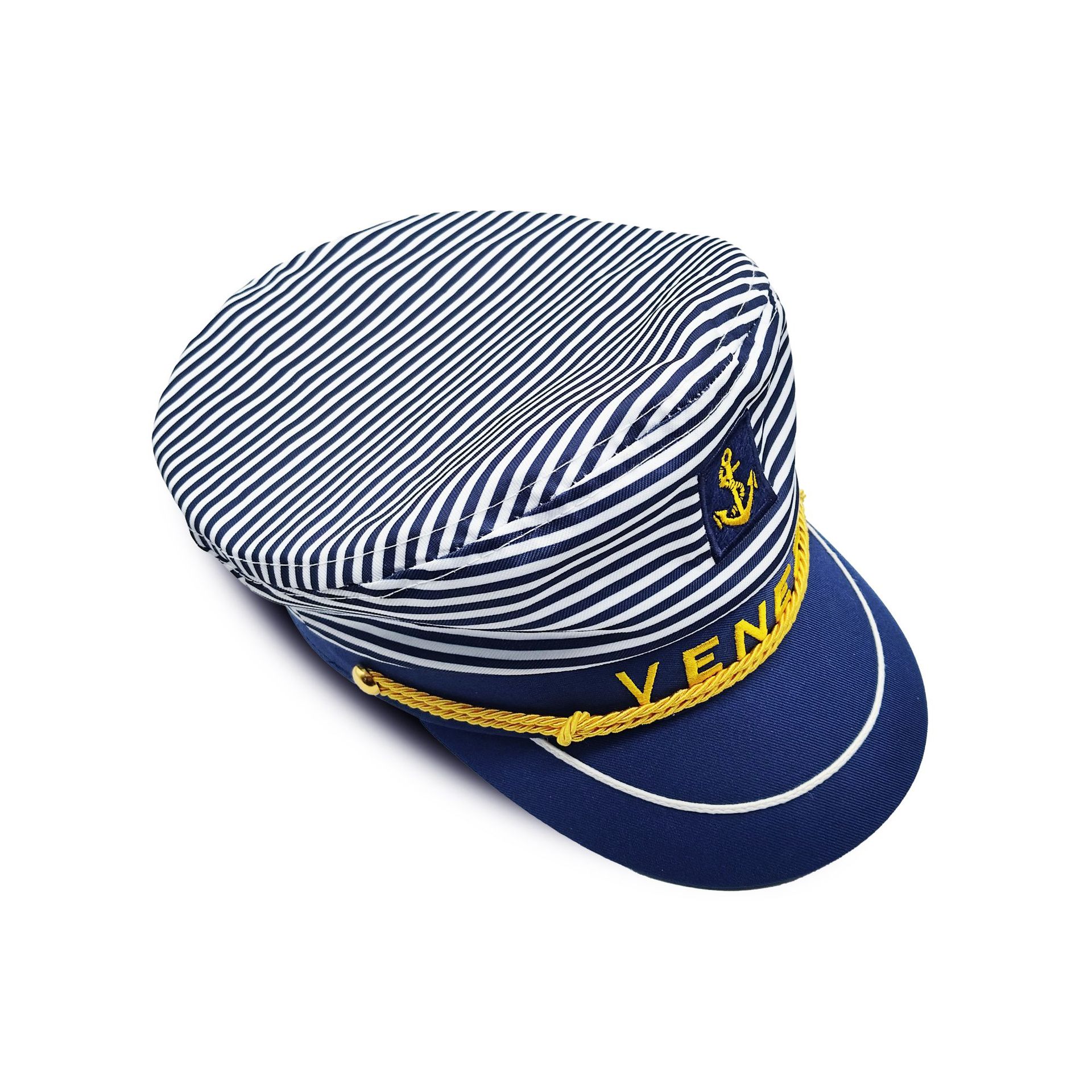 日系条纹水手帽新款帽子大头围女士平顶帽英伦海军帽百搭可调节