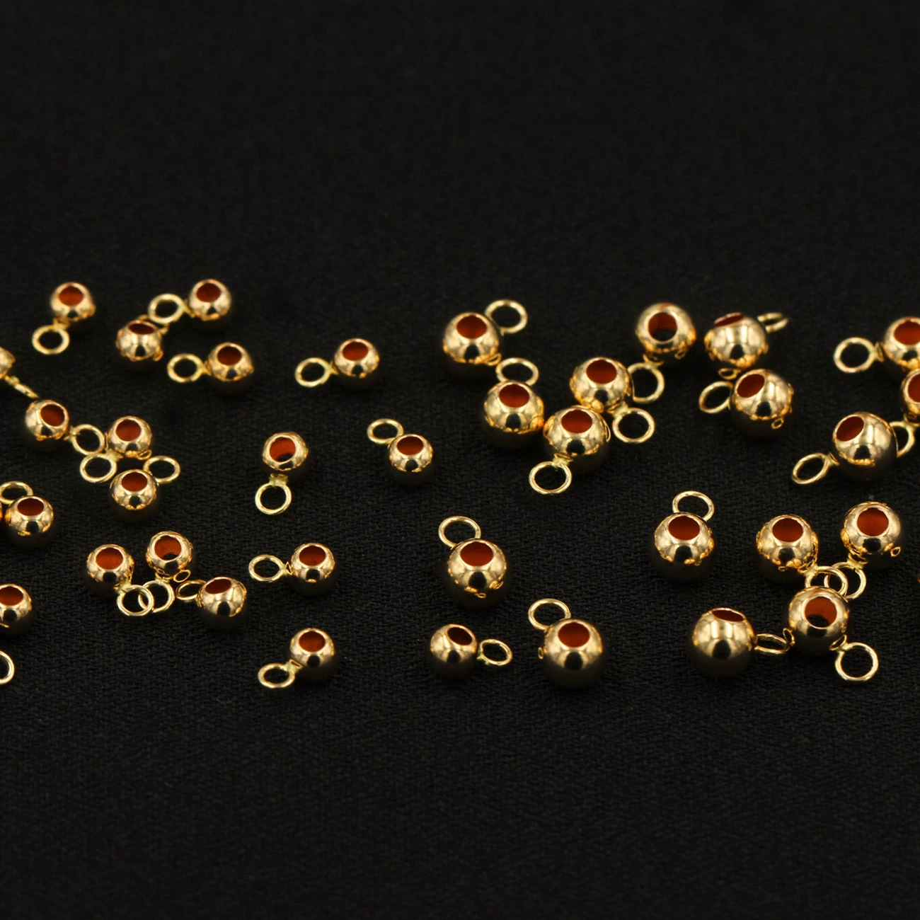 Golden silicone accessories, round beads, USA, 14 carat, geolocation function