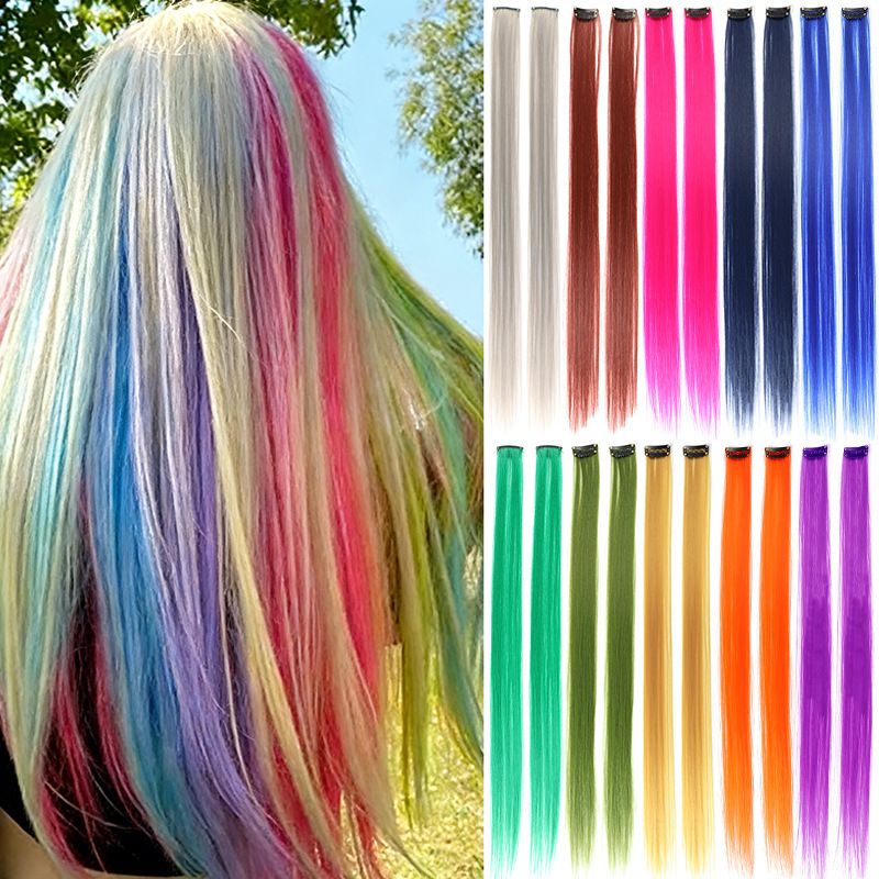 Single-Color Ear-Hanging Hairpiece for Women, One-Piece Long Straight Hair Extension, High-Temperature Fiber, Colorful Invisible Hairpiece Single-Color Ear-Hanging Hairpiece for Women, One-Piece Long Straight Hair Extension, High-Temperature Fiber, Colorful Invisible Hairpiece