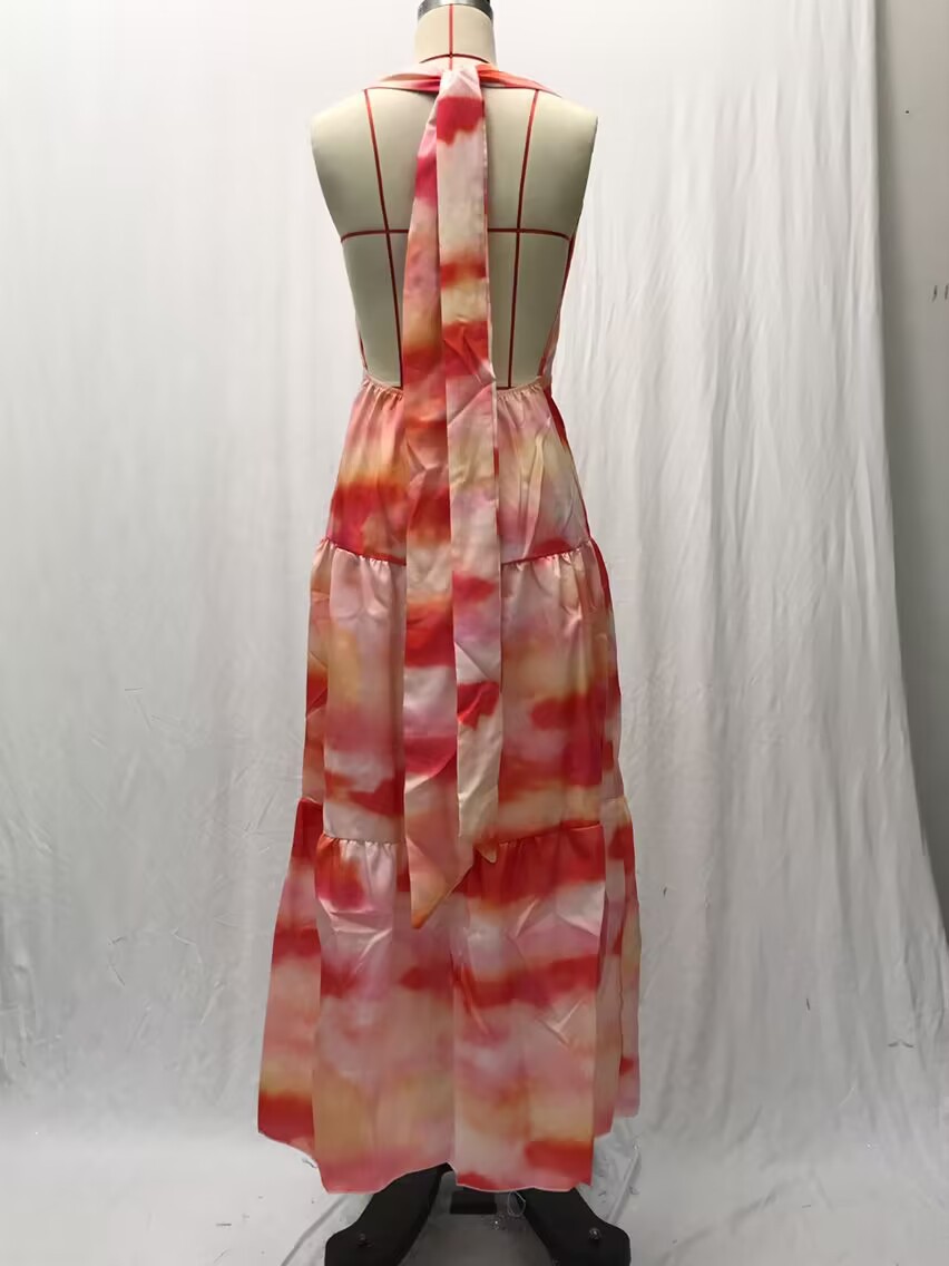 350g Weight Maxi Long Dress Dress Length Type Sleeveless Sleeve Length Swing Dress Dresses Type Polyester Fabric Type Mid Waist Waist Line Holiday, Daily Occasion V Neck Neckline Regular Fit Fit Type Floral Pattern Summer Season Women's Gender Printing Design Vacation Style Wholesale Women's Vacation Printing Floral Holiday Daily V Neck Sleeveless Swing Dress 16