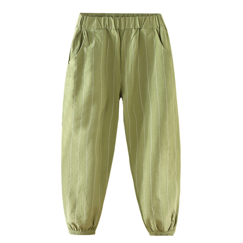 Children's trousers, children's pure cotton trousers, summer thin boys' breathable casual trousers, baby boy's leg pocket long trousers wholesale