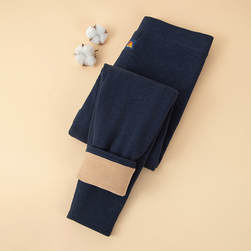 [Veldo de camello calentamiento] invierno hombre resistente al frío elástico leggings de cintura alta más vello grueso pantalones de línea anticongelante pantalones de otoño