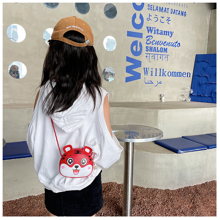 2022 Year of the Tiger New Children's coin Purse, Auspicious Tiger crossbody fashionable pu cute single-shoulder bag for both men and women undefined