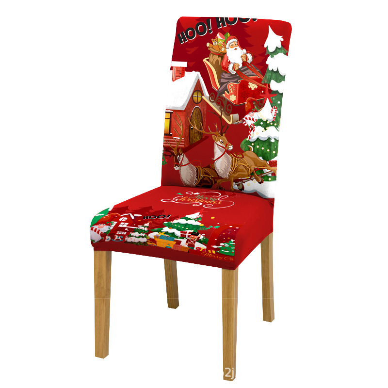 2024 transfronterizos nuevas cubiertas de sillas de Navidad Europa y América cubierta de sillas de comedor de decoración de Navidad cubierta de sillas de alta elasticidad