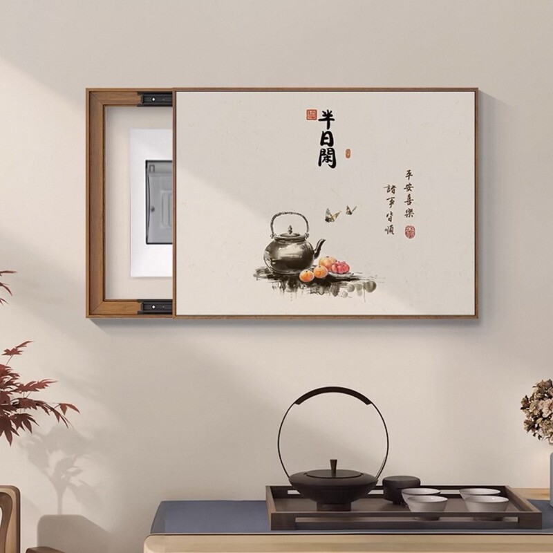 爆発金の新しい中国式電気時計箱の装飾画の装飾画は、金を募集して穴を開けないで配電箱を覆うことを意味している|undefined