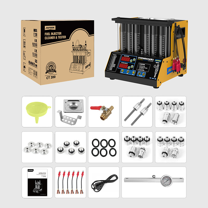 Autool ct200 coche inyector de combustible máquina de limpieza por ultrasonidos boquilla desmontaje-detector de limpieza libre
